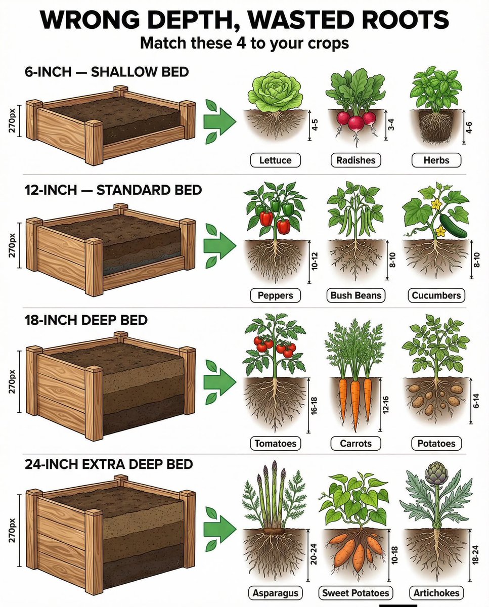 THE RIGHT RAISED BED DEPTH FOR MAXIMUM VEGETABLE YIELD Raised bed depth ...