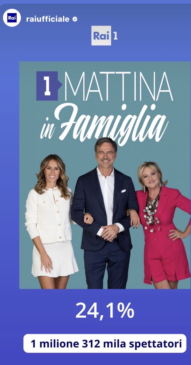 BeppeConvertini's tweet image. Grazie amiche e amici per esser stati in nostra compagnia ieri così in tanti..Arrivederci a #unomattinainfamiglia sabato alle 8:35 su @RaiUno con @MoniSetta  e @ingridmucci ! 😘😘😘
@AngeloMellone @RaiPlay #AscoltiTv #share #rai @RaiUfficiale