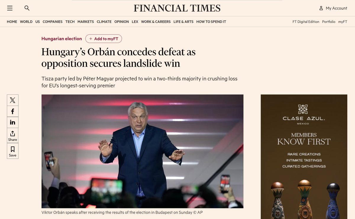 Good riddance to Orban. His exit from European politics could not come soon enough.

Now there is a real chance to turn the page and get back to the original promise of Europe:

→ Working together and removing the borders and barriers between us.