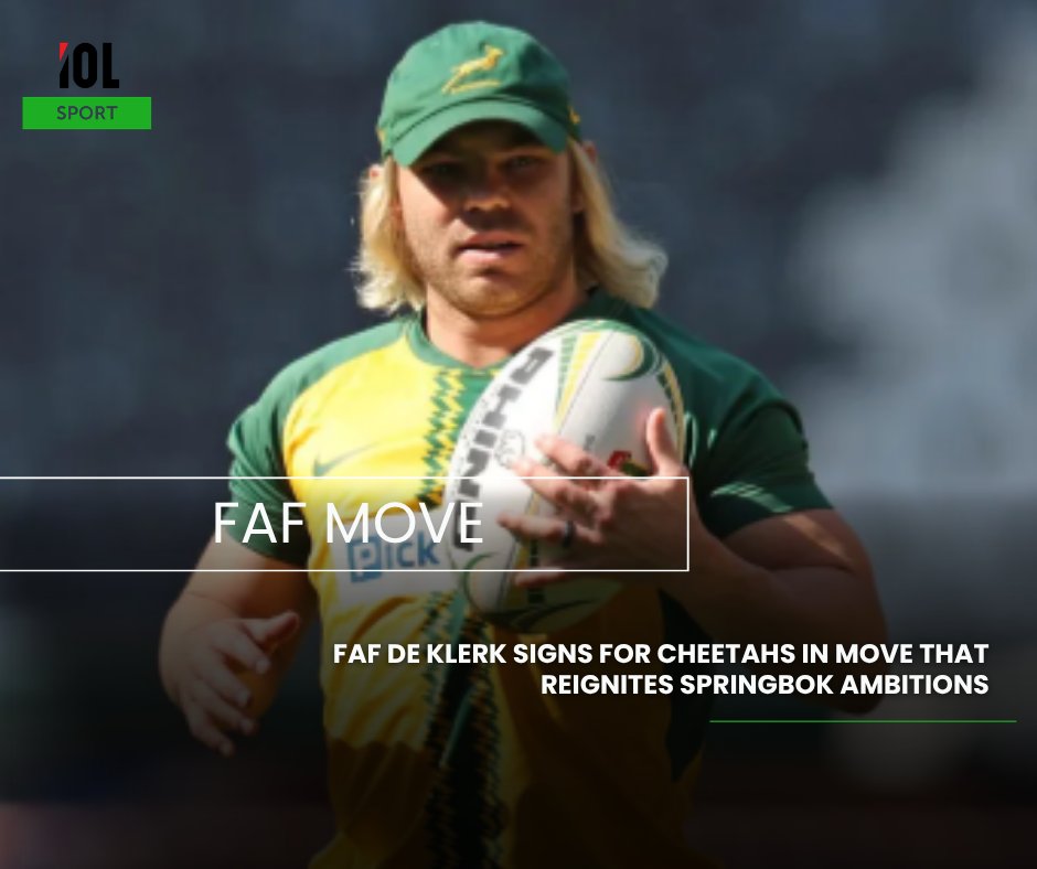 IOLsport's tweet image. Double World Cup winner Faf de Klerk’s return to the Cheetahs at the end of the season could place him firmly back in the Springboks picture ahead of the 2027 Rugby World Cup.
#sport #FafdeKlerk #return #Cheetahs #Springboks #2027RugbyWorldCup 
Read on tinyurl.com/z7pbef2z