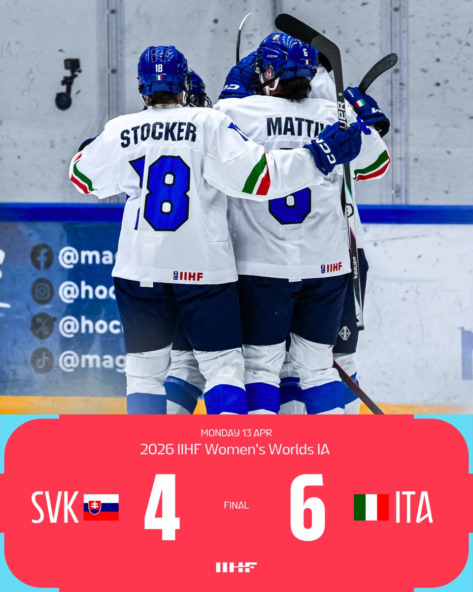IIHFHockey's tweet image. Second game, second win for Italy at the #WomensWorlds 1A! 🇮🇹🔥 #IIHF @fisg_it