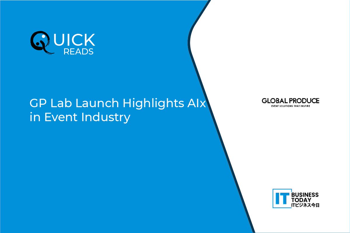 itbusinesstoday's tweet photo. GP Lab Launch Highlights AIx in Event Industry @Global_Produce
𝙍𝙚𝙖𝙙 𝙈𝙤𝙧𝙚: https://t.co/FVKyLUF1Zj

#AIresearch #CustomerExperience #GlobalProduce #GPLab #PhysicalAI https://t.co/VUoz2EjUGI