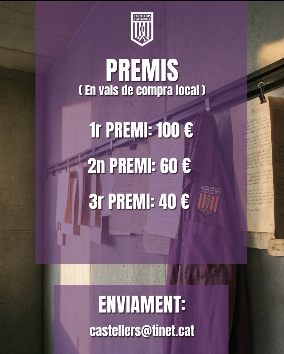 CdAltafulla's tweet image. CONCURS DE RELATS DE SANT JORDI💜🌹
Encara ets a temps per participar!

Busquem històries, poemes, assajos que s'inspirin en castells. Treu la pols a la ploma i participa-hi!

Consulta les bases completes a les nostres històries i al nostre web.

#castells #altafulla