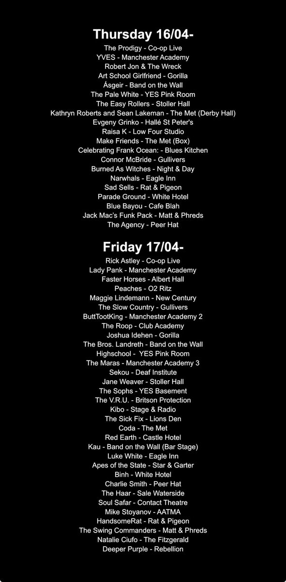 Manchester Gigs tweet media