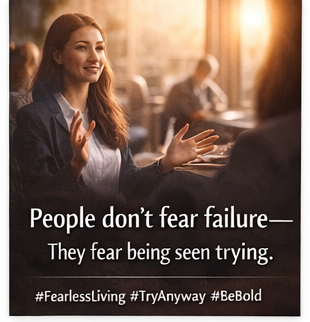 PetitUdy's tweet image. People don’t fear failure—
they fear being seen trying.
#FearlessLiving #TryAnyway #BeBold