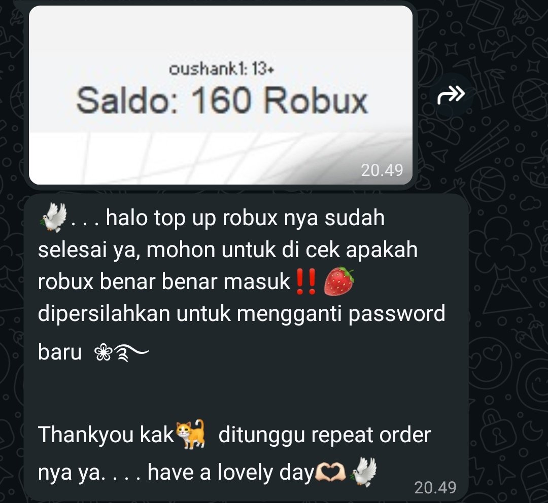 topo robux di kk <a href="/crvackers/">ayin robux, wa only</a> SUPER FAST RESPONG secepat kilat, aku suka kk ini ramah tamah n fast🥰🥰🥰💞💞💞