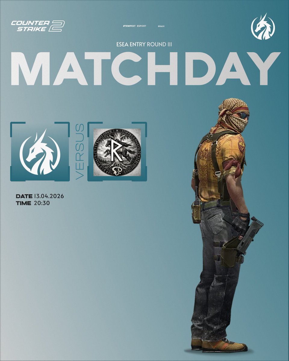 temp_eSport's tweet photo. [🔥MATCHDAY🔥]
Our journey in the ESEA ENTRY S57 for our main team started last week! 
At the moment we're standing 1:1 and going today for the second win of the season against #Raido!

Theres sadly no Cast yet; we will update you if we find one. 🫡 https://t.co/nDhupdwno0