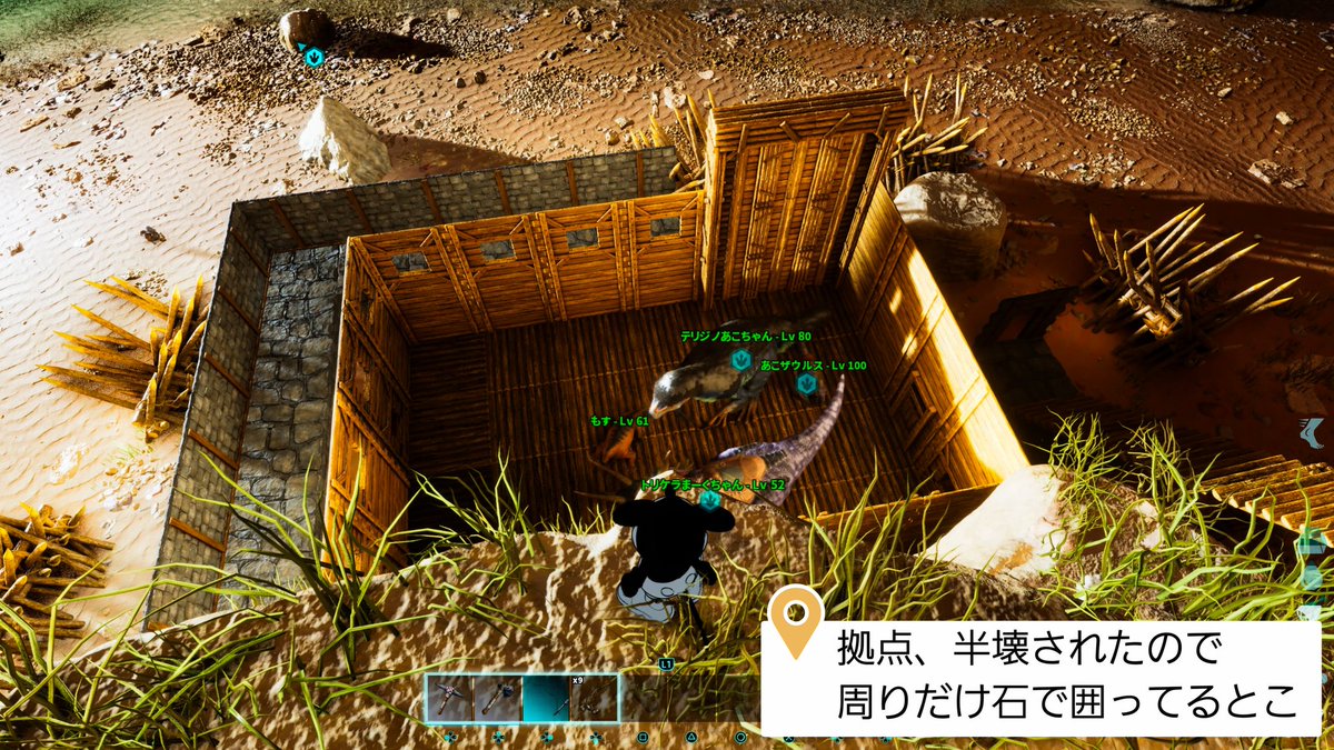 markworld12345's tweet image. Ark⸜📷⸝

相変わらず名前は、バディと同じく仲良しフレから命名🙈︎w
安定の草食系はウィード号、肉食系はあこザウルス🦖✨
そしてマーク号🦖🌼*w
今日はテリジノに襲われたりスピノやバリオニクスがウロウロしたり...心臓に悪かった🥲︎w

#ASA #アーク #Center