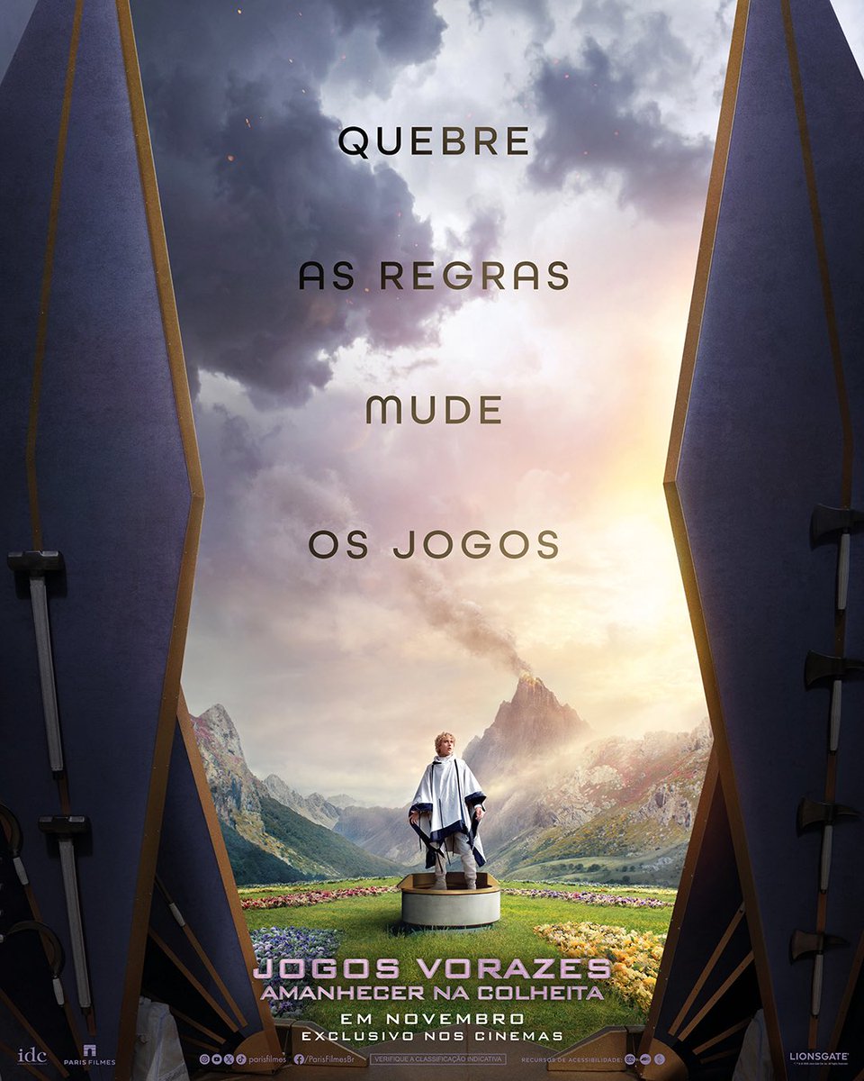 Quebre as regras, mude os jogos.

#JogosVorazes - Amanhecer na Colheita, 19 de novembro, exclusivo nos cinemas.

#JogosVorazes #AmanhecerNaColheita #ParisFilmes