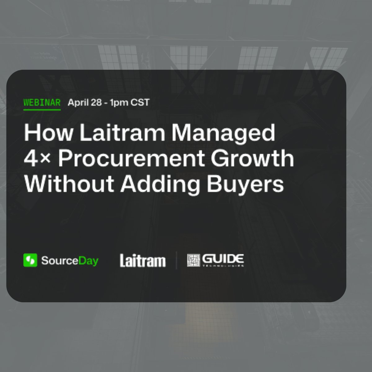 GuideTechSvc's tweet image. What does it take to scale #procurement 4–5× without adding headcount?

Join #Laitram, #SourceDay, and @GuideTechSvc to see how Laitram modernized #PO management between #Infor &amp;amp; suppliers to support growth, improve on‑time delivery, &amp;amp; reduce manual work.
bit.ly/3NSjuc2
