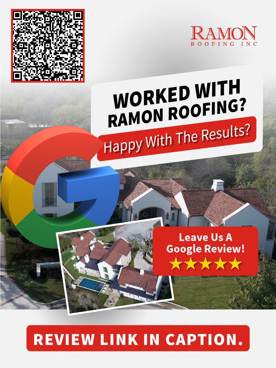 RamonRoofing's tweet image. Share Your Experience With Ramon Roofing ⭐

If we’ve worked on your roof, we’d love to hear about your experience.

Leave your review here:
🔗 hubs.ly/Q04bsN0D0 

#RamonRoofing  #LuxuryRoofing #Texas  #FortWorth