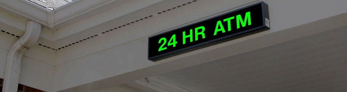 Signal_Tech's tweet image. Make your ATM lanes impossible to miss. Ultra-bright, fully customizable #LEDsigns that perform in any condition.

bit.ly/3UpxoSv

#ATMSigns #Banking
