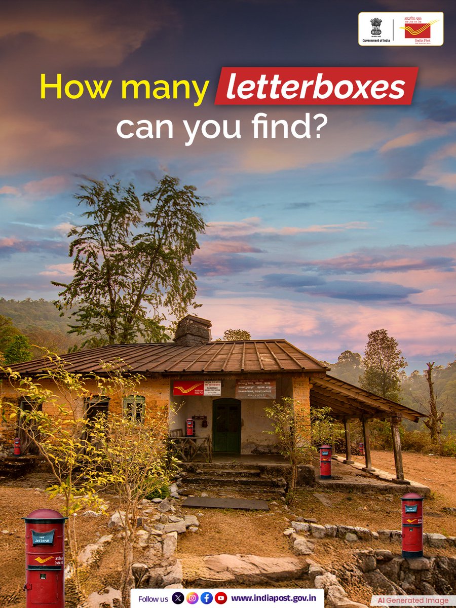 IndiaPostOffice's tweet image. Watch closely, count carefully, and drop your answer in the comments below.

#IndiaPost #Letterbox #IndiaPostDelivers #DakSewaJanSewa #IndiaPostLetters