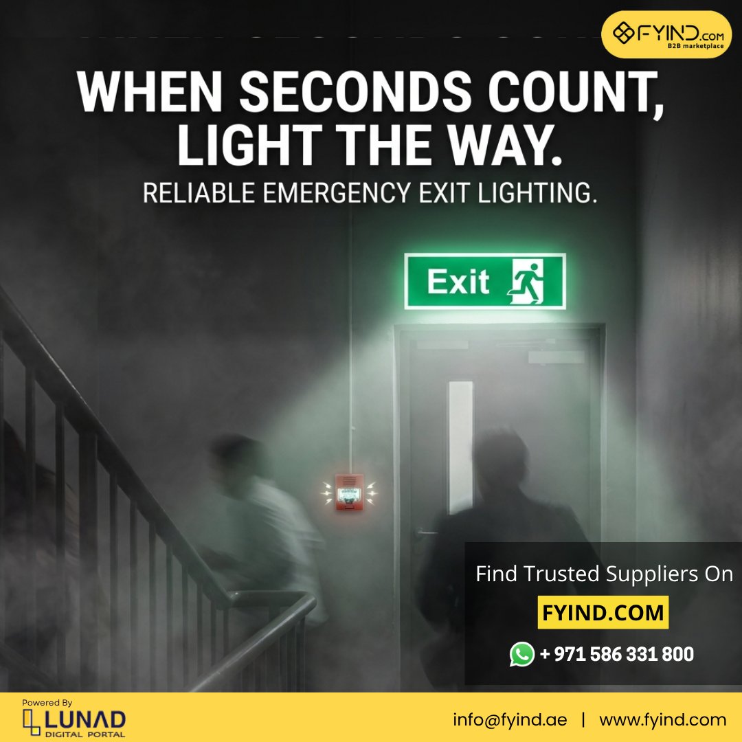 FYIND_COM's tweet image. Ensure clear visibility and quick evacuation with reliable emergency exit lighting solutions from trusted suppliers on FYIND.

🌐  Enquire now and stay prepared - fyind.com/uae/en/securit…

.
.

#EmergencyLighting #EmergencyExitLight #FireSafety #BuildingSafety #Fyind