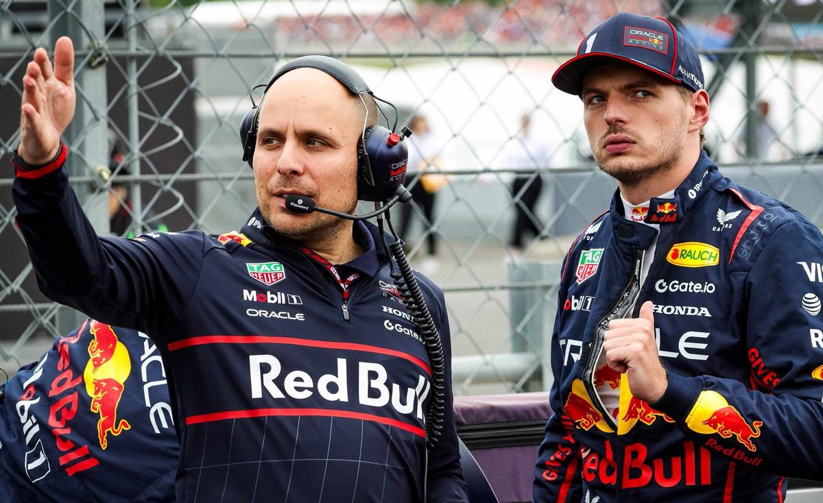 TheRealDux's tweet photo. With Red Bull and McLaren clearly coordinating their media announcements about Gianpiero Lambiase’s move, could this point to the possibility of an early exit – before 2028-without gardening leave. Might Max Verstappen be a factor in GP’s team switch? Pic: https://t.co/GFV7yPzvjU https://t.co/iykkIBAddj