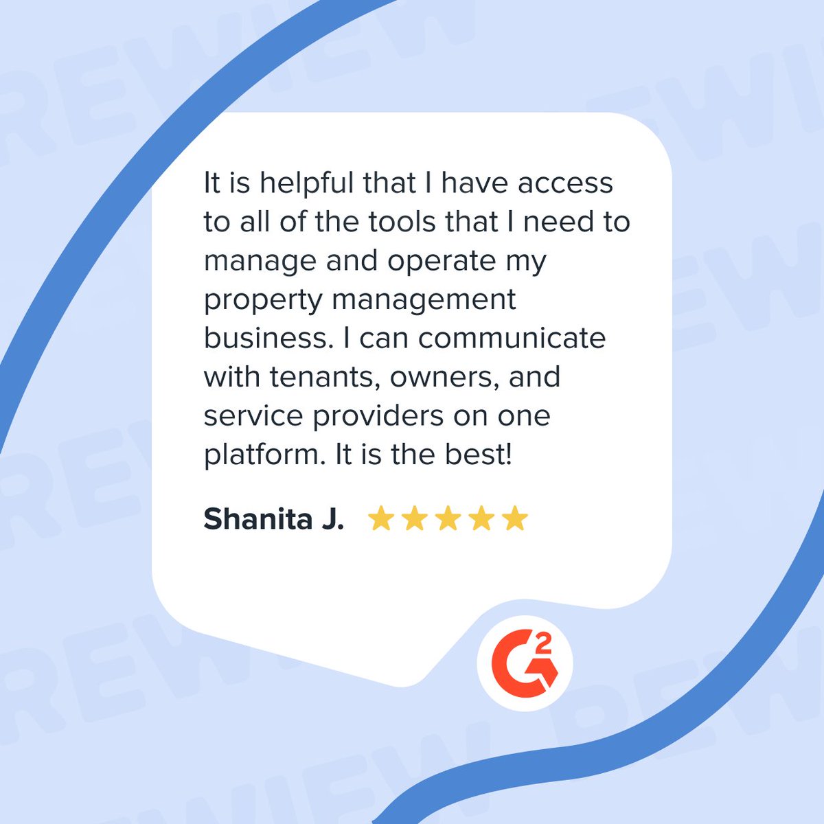 tenantcloud's tweet photo. "It is the best!" — We couldn't have said it better ourselves. 😉

Thank you, Shanita, for the 5-star shoutout on G2! We're thrilled to be the all-in-one platform for your business. https://t.co/ETc8SmrZAG