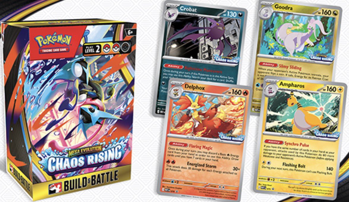 PokemonDealsX's tweet image. Chaos Rising Build and Battle Box revealed.

Pokemon Chaos Rising Promo cards have also been revealed.

⚡️ We’ll notify when it’s available to order