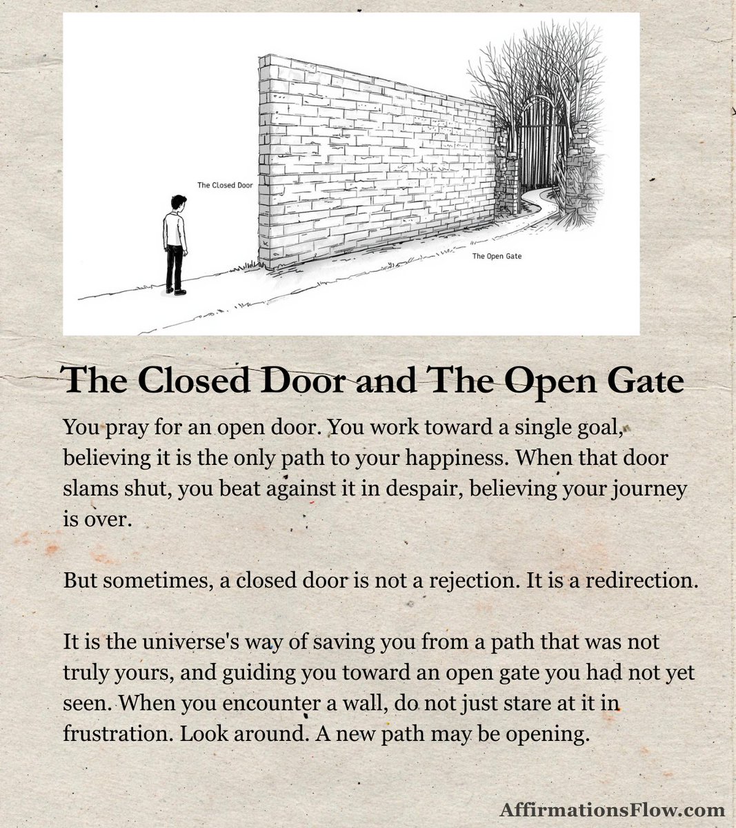 AffirmationsFlo's tweet photo. When you face a wall, look for the hidden gate https://t.co/ElYIoQHklZ