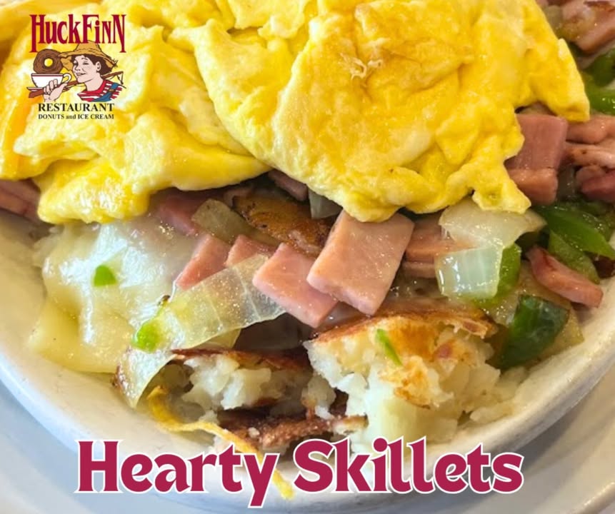 HFRestaurant's tweet image. Satisfying Skillets in so many choices!
A generous portion of eggs, meats, cheeses, veggies &amp;amp; potatoes.
Denver, Veggie, Chorizo Skillets &amp;amp; more!
Feeling creative? Build your own!
Visit our website here: huckfinnrestaurant.com

#breakfasts #skillets #fresh #quality #diner #lunch