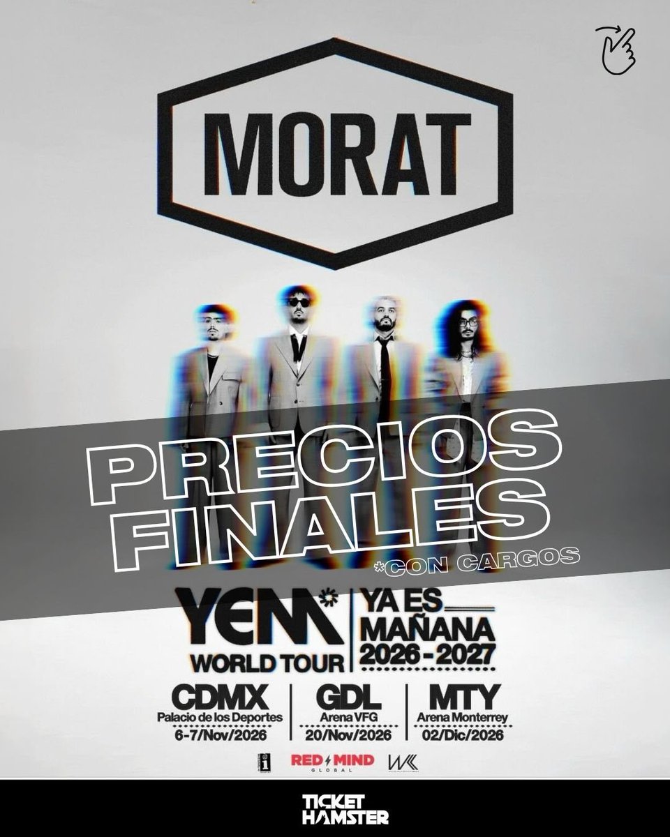 ticketelhamster's tweet image. 🚨Precios CON CARGOS de Morat en CDMX y GDL… Monterrey pendiente. 

*Estos son precios base, pueden cambiar en determinadas filas o asientos. 

#morat #viral #trending