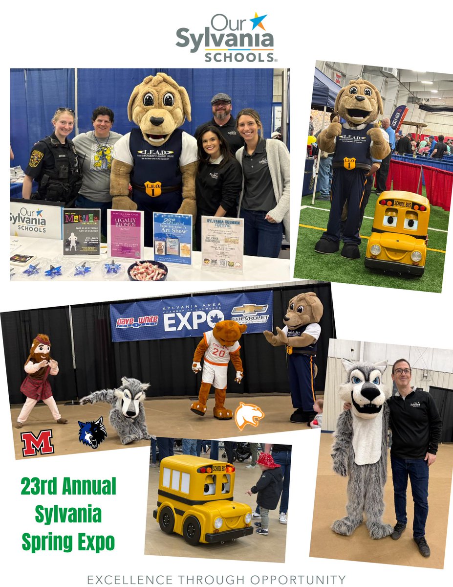 SylvaniaSchools's tweet image. We had a great day at the 23rd Annual Sylvania Spring Expo! We enjoyed talking to community members and seeing so many students. Leo with Sylvania Police , thanks for stopping by the booth and spending time with Buster and the mascots! #communityspirit