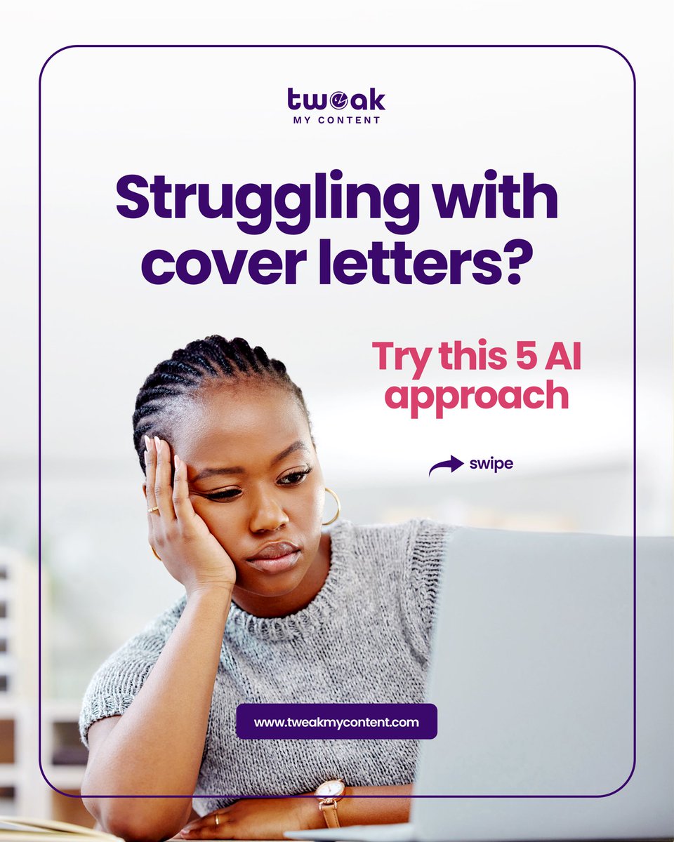 tweakmycontent's tweet photo. Ready to level up your applications? 

TweakMyContent help job seekers craft letters that feel authentic, highlight real achievements, and pass ATS checks. Click the link in bio to get started.

#TweakMyContent #CareerGrowth #CoverLetterTips #CareerDevelopment #WorkSmart https://t.co/yGZzMJQ5Ir