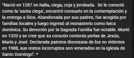 #13abril

Santa Margarita de Cittá di Castello, patrona de los no videntes