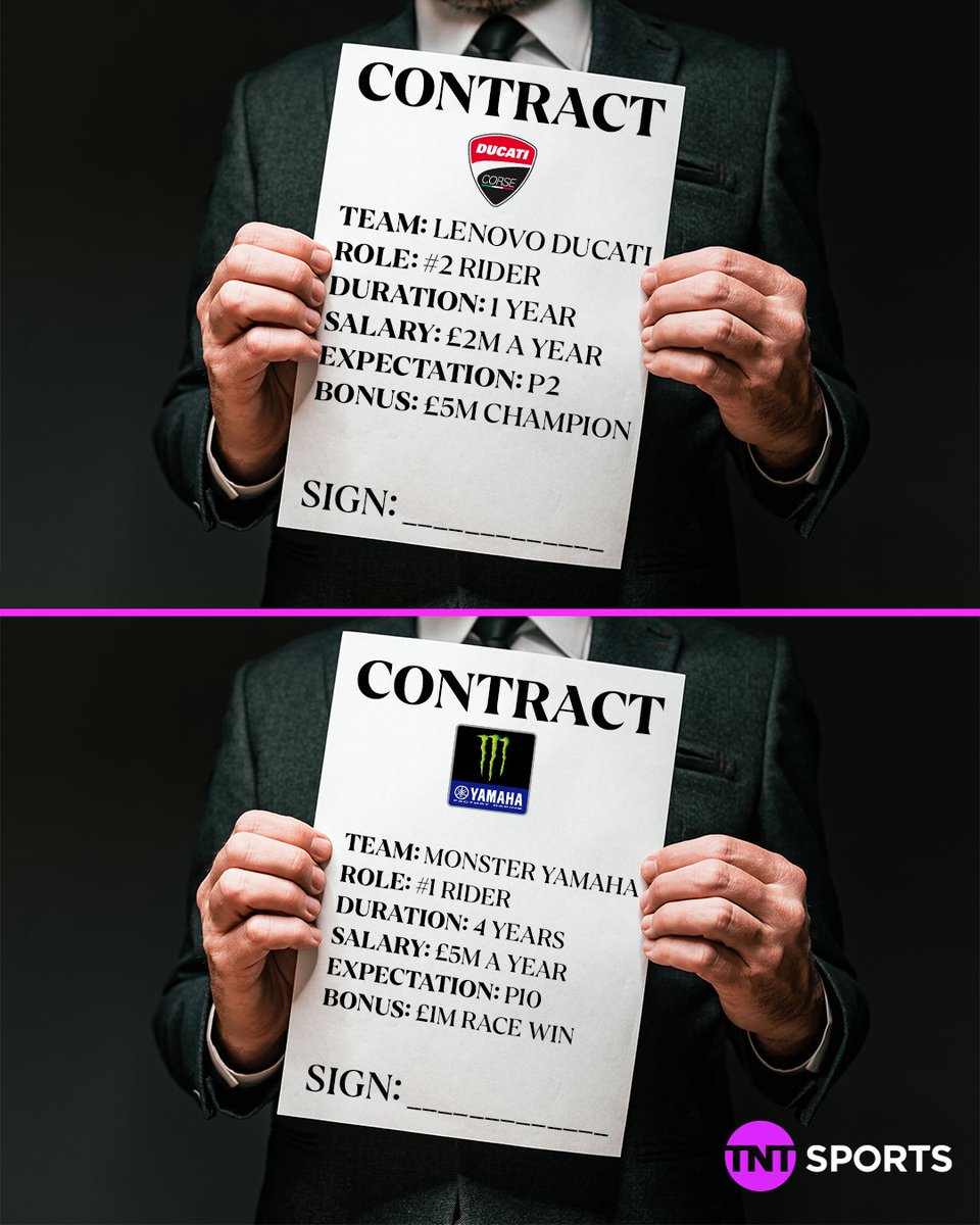 bikesontnt's tweet image. Two contracts, one signature, which are you signing? 🤔🖊️ 

#MotoGP