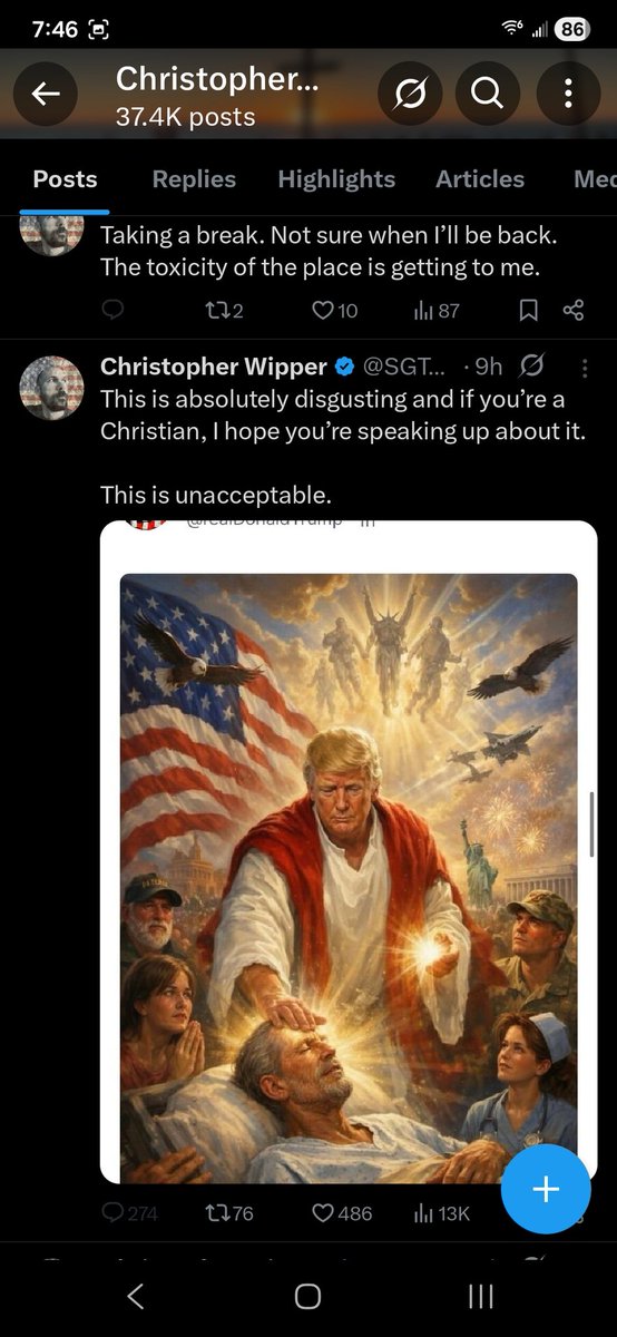 How are we going to sit here, moaning and groaning about this but its ok for us to make fun of or jab at other religions. Get off your high horse. Stopped people from commenting on your post because your feelings got hurt. Being a veteran, he sure does have thin skin. Grow up.