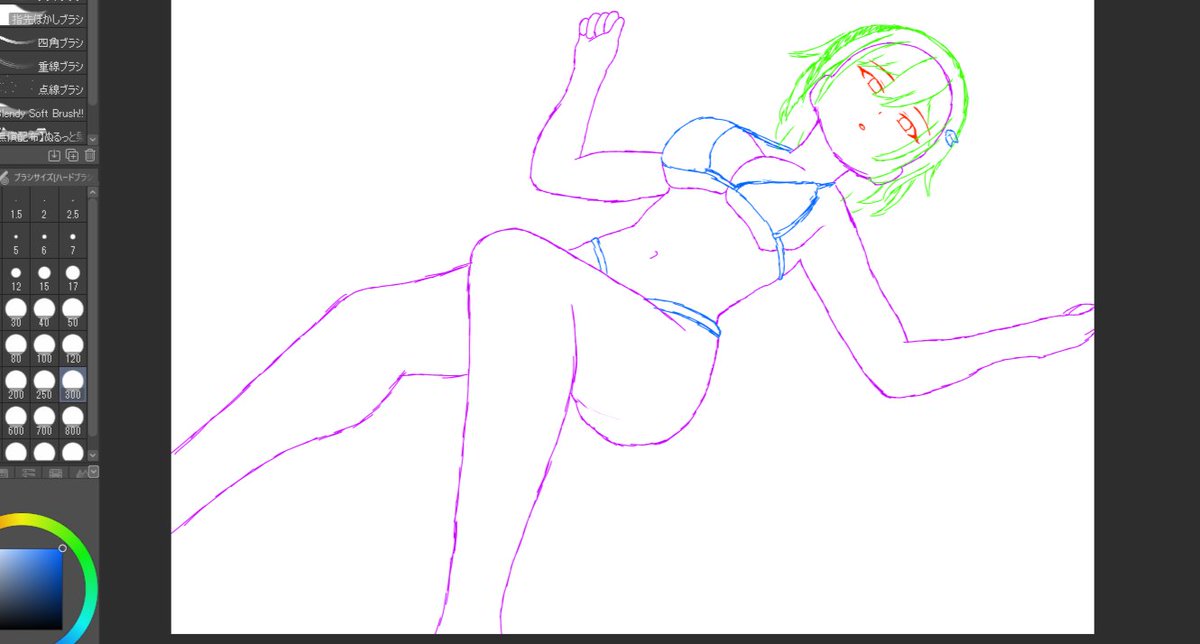 スタレのトパーズ描いてるけど髪がうまく描けん