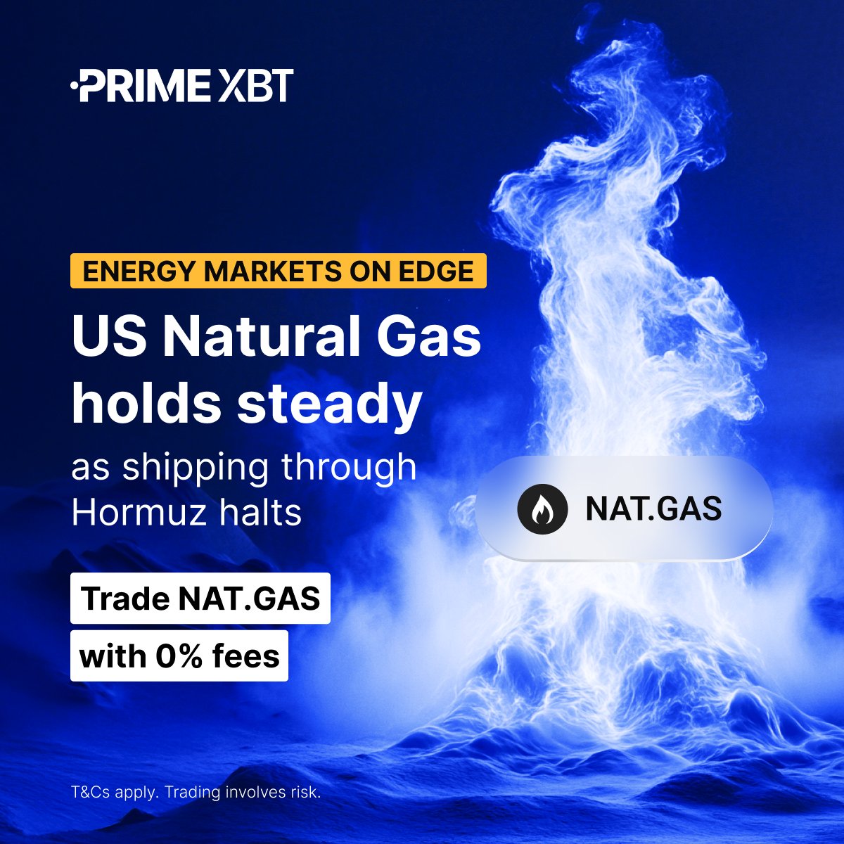 PrimeXBT's tweet image. ⛽️ Global energy markets are on high alert.

While international benchmarks face extreme volatility from the Hormuz blockade, US Na Gas holds its ground. Strategic traders are watching this divergence closely.

👉 Trade $NATGAS: eng.primexbt.com/42b0dWh

#PrimeXBT #TradFi