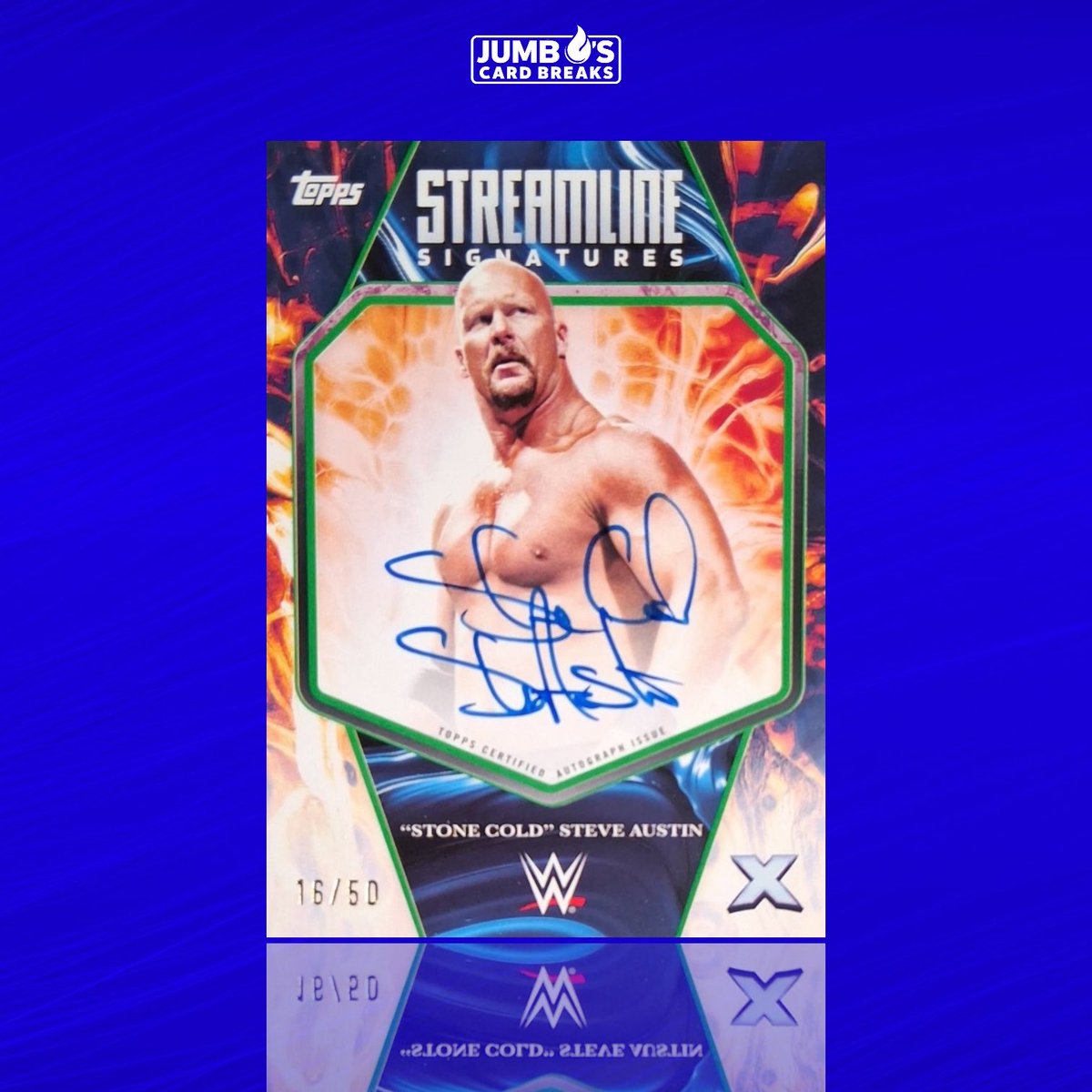 JumboSc21's tweet image. Stone Cold Steve Austin auto out of the new WWE Exalted! 🔥 Sweet pull by Spencer on our YouTube/ Facebook over the weekend! 🤩 It’s gonna be a MASSIVE week for the hobby, buckle up! #SportsCards #JumbosCards #Topps #Fanatics #FYP