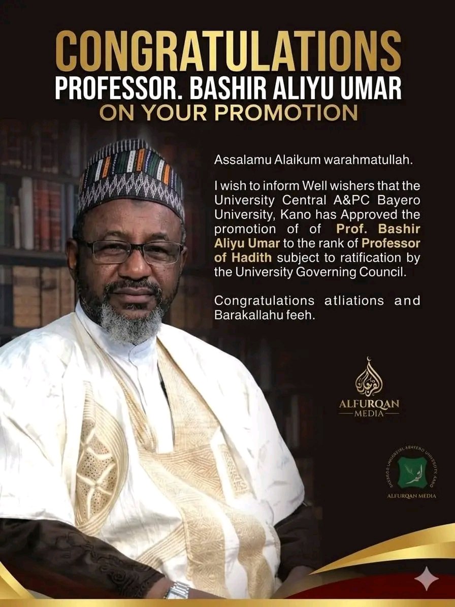 Alhamdulillah congratulations to our able latest prof in town wish him all the best always