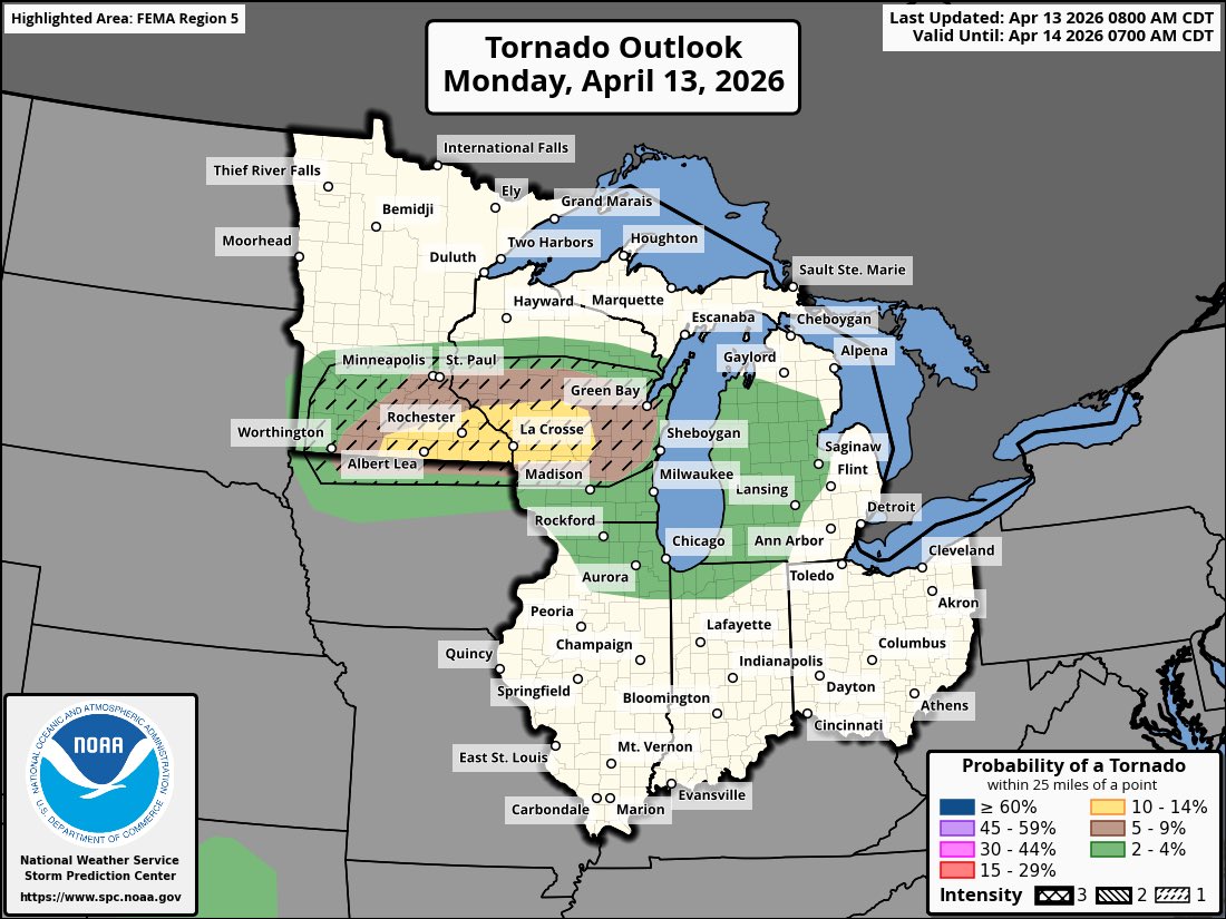 VortixWx's tweet image. Today we have an ENH risk for parts of #Minnesota &amp;amp; #Wisconsin. The main threats include some tornadoes, w/ 1-2 being strong, some damaging winds &amp;amp; very large hail. Details will be discussed later today.
#MNwx #WIwx #severewx