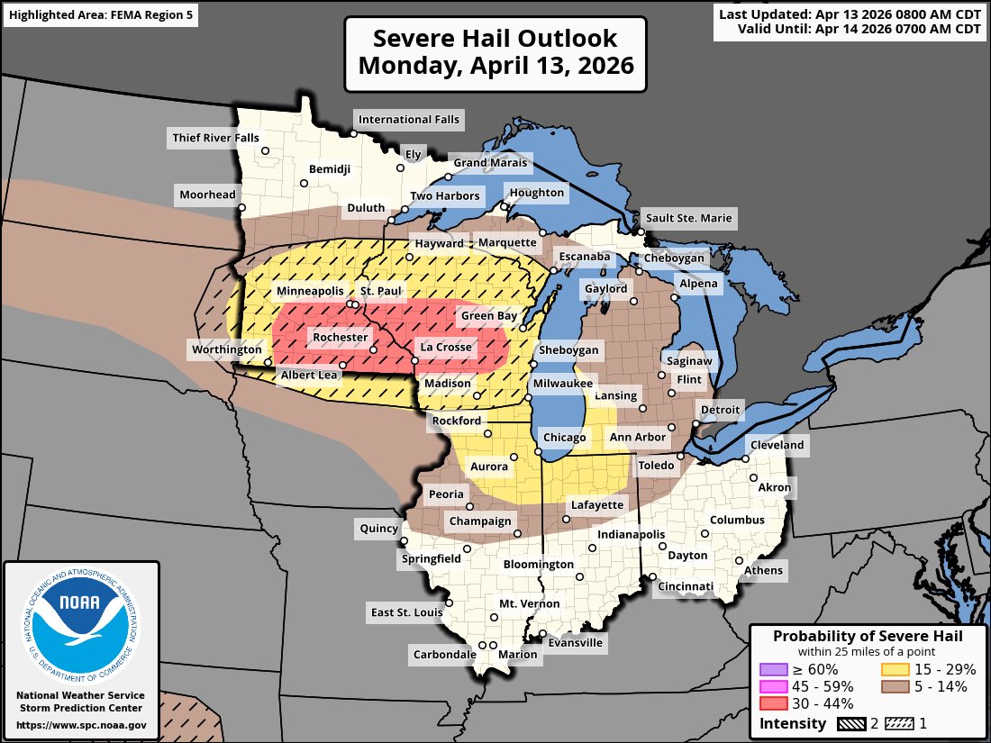VortixWx's tweet image. Today we have an ENH risk for parts of #Minnesota &amp;amp; #Wisconsin. The main threats include some tornadoes, w/ 1-2 being strong, some damaging winds &amp;amp; very large hail. Details will be discussed later today.
#MNwx #WIwx #severewx