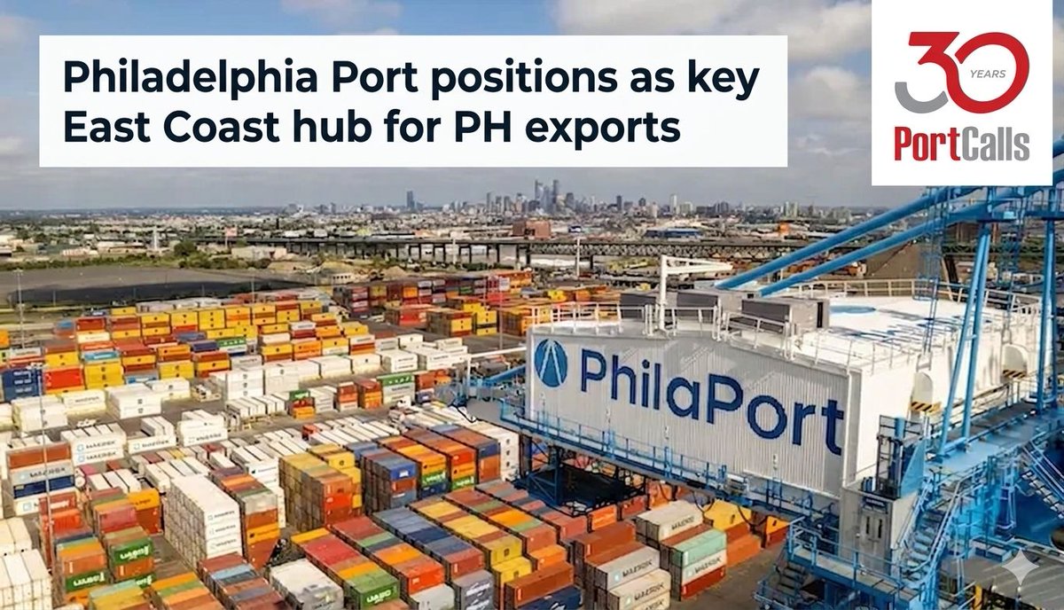 PortCalls's tweet image. The Port of Philadelphia is positioning itself as a major East Coast gateway for Philippine and other #exports from the @ASEAN region, leveraging rising #cargo volumes and specialized infrastructure to deepen #trade integration with the US. 

@PhilaPort 

portcalls.com/philadelphia-p…