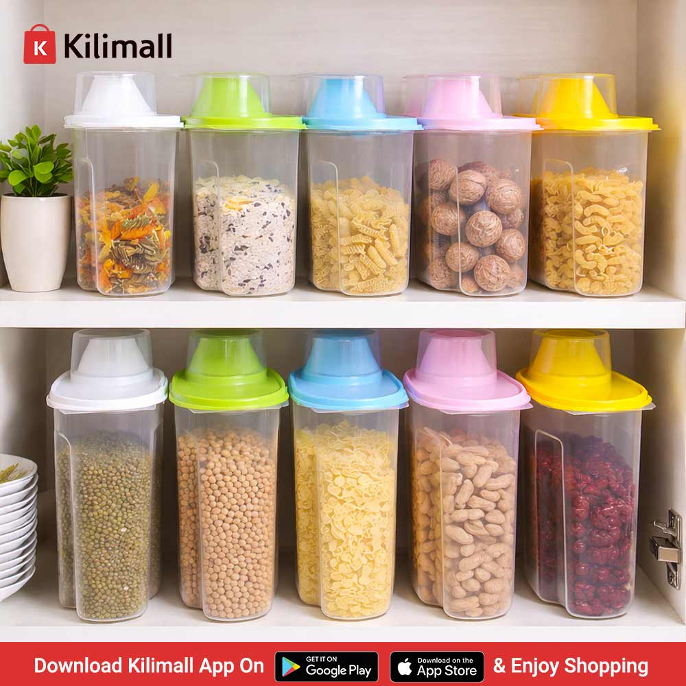Kilimall's tweet image. Keep your cereals clean, fresh and organized with this&amp;gt;&amp;gt; k.kili.co/1hga6 quality Food Storage Jar tunakupea na 480 bob leo, usipitwe!💃
Download the Kilimall app, use the code 10006004569 to search for it order and we will deliver wherever you are!🥳
#Kilimall #offer