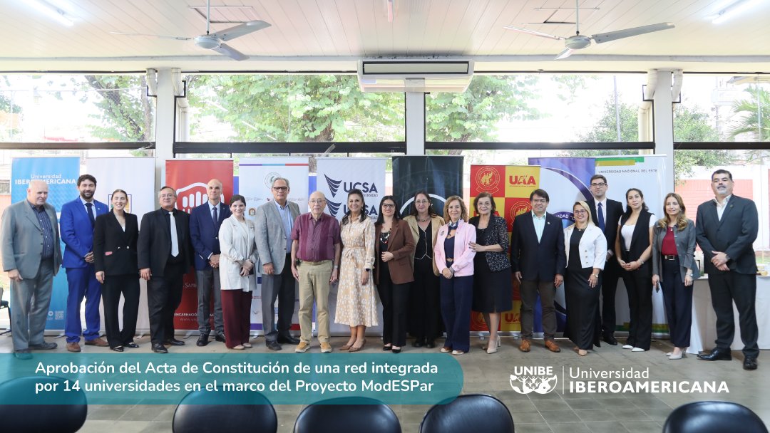 unibepy's tweet image. 🏛️🤝Nos enorgullece anunciar que la UNIBE, junto a otras 13 instituciones, ha aprobado el Acta de Constitución de una red interuniversitaria estratégica en el marco del Proyecto ModESPar. 🇵🇾🎓

#UnibePy #EducaciónSuperior #ModESPar #CooperaciónUniversitaria #InnovaciónEducativa