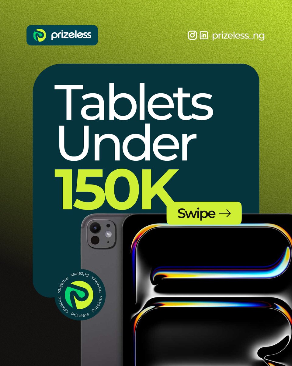 Prizeless_ng's tweet photo. Big screen ✅ Smooth performance ✅ Battery that lasts ✅
Whether it’s for school, work, movies or gaming…

We’ve got options for you 💯
 Swipe to see more https://t.co/AbCI1fYTaU