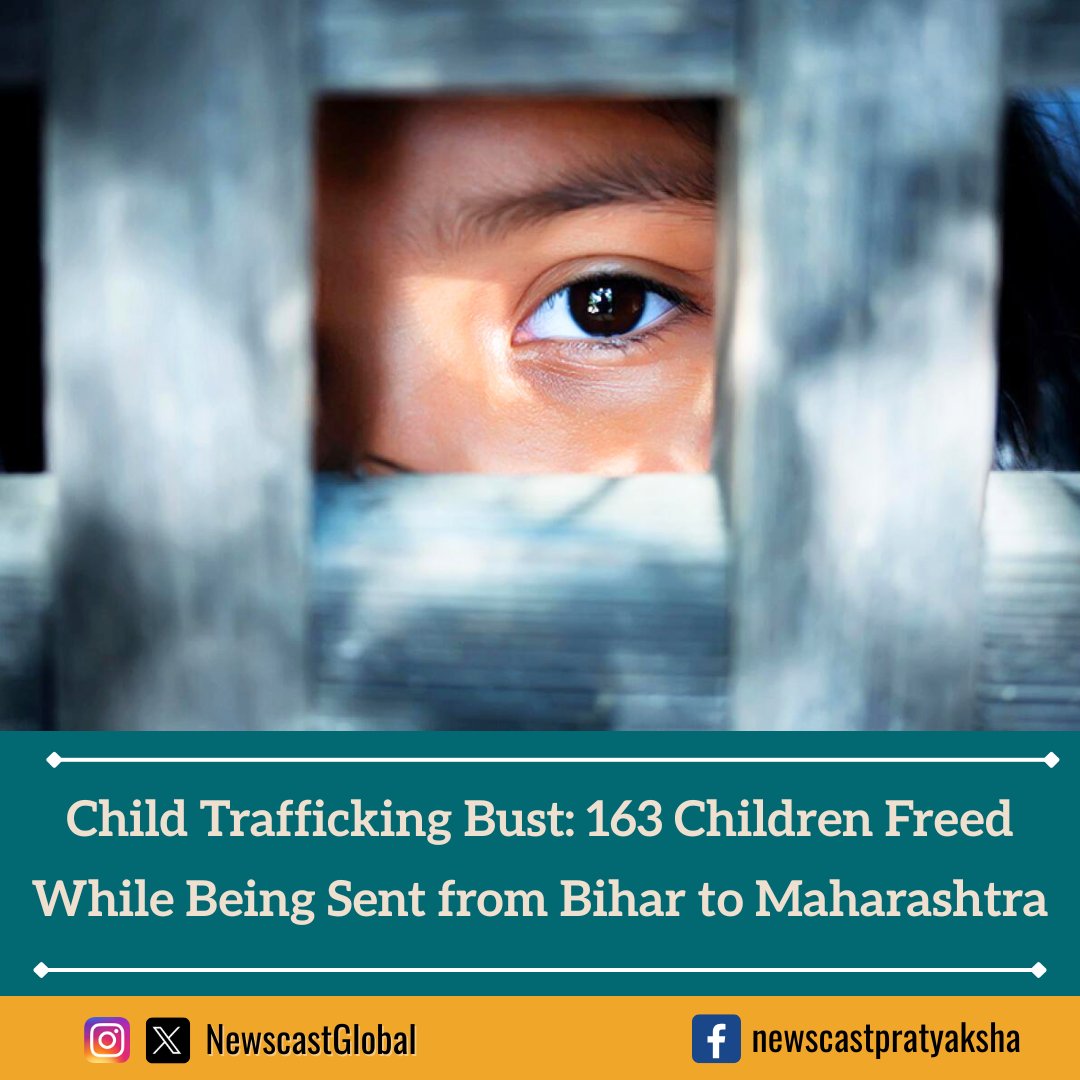 NewscastGlobal's tweet photo. In a bold operation by the Railway Police in Katni, #MadhyaPradesh, as many as 163 minor children were rescued from human traffickers. These children were being sent from #Bihar to #Maharashtra for labour. A comprehensive action has been initiated. #HumanTrafficking https://t.co/GstZ4flRZe