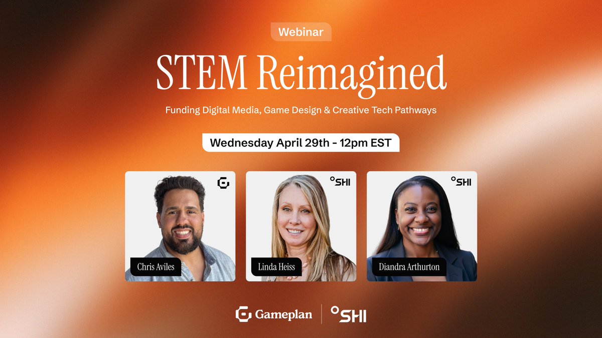 GameplanEd's tweet photo. Join Gameplan and @SHI_Intl for a webinar on funding creative technology pathways in today’s CTE landscape.

We’ll cover what’s changed, what still works, and how to approach funding.

Register to get your funding resource guide + webinar access → https://t.co/jLMUpXsi94 https://t.co/mbgdpjIwjJ