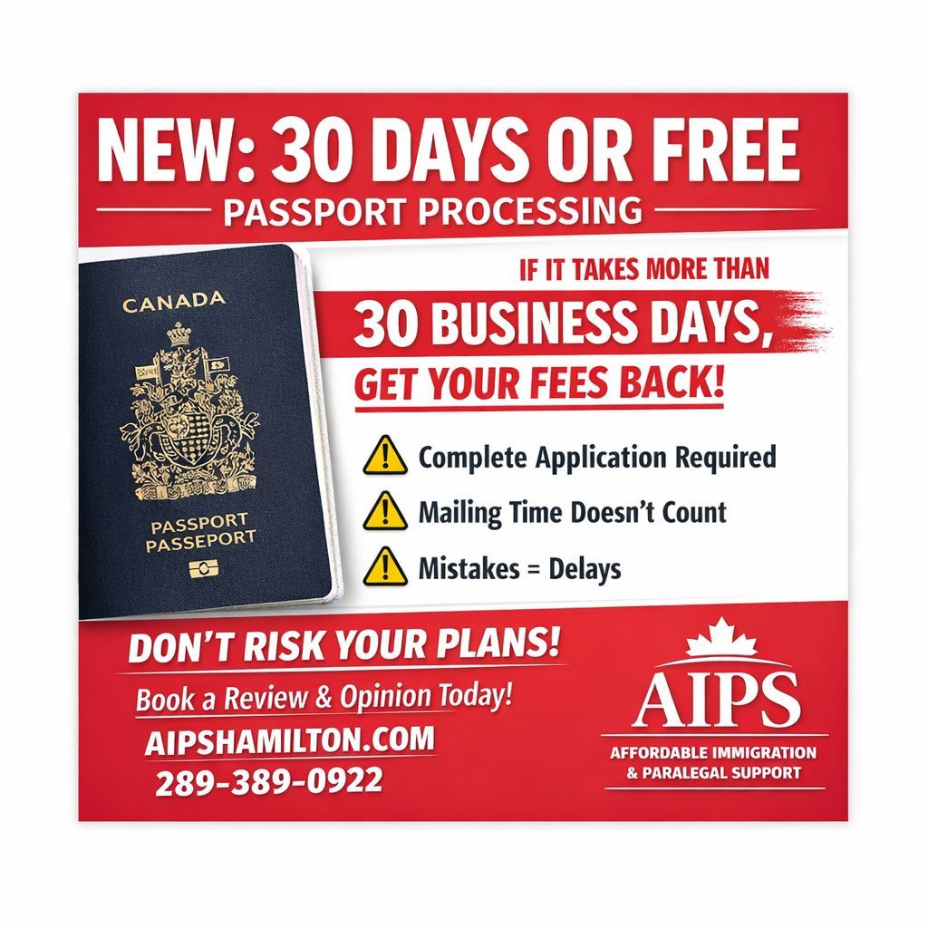 AIPShamilton's tweet photo. Starting April 2026

If your passport takes longer than 30 business days, you get your money back.
Don’t risk your travel or immigration plans.  Get it done right the first time.

Book a Review &amp; Opinion today
https://t.co/hxNGC6ocQX
289-389-0922
#passportcanada https://t.co/dNOHUTBlWc