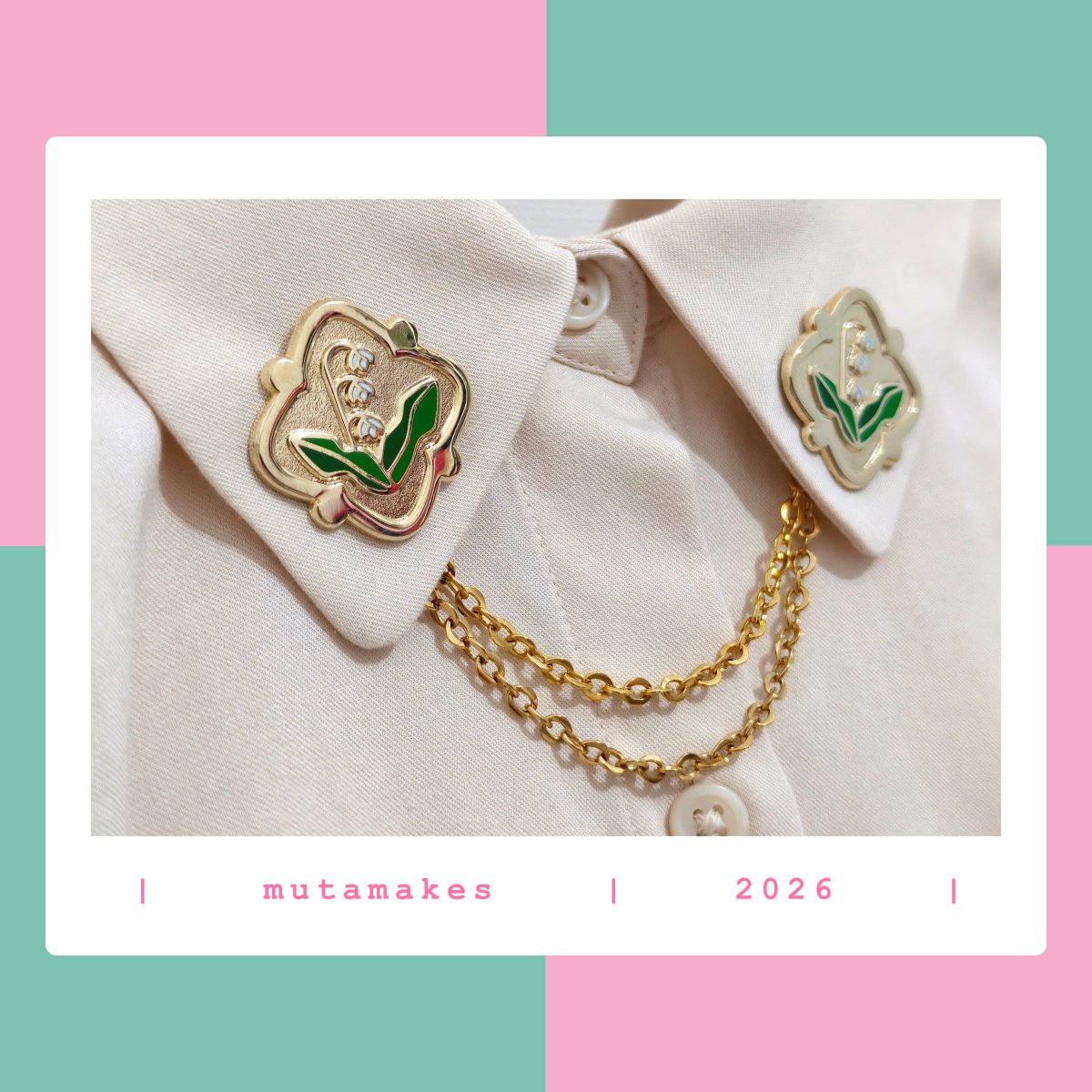 mutamakes's tweet image. ❄️🌿 Snowdrop | Wax Seal Enamel Collar Pins ❄️🌿
