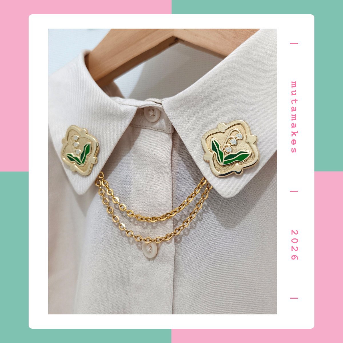 mutamakes's tweet image. ❄️🌿 Snowdrop | Wax Seal Enamel Collar Pins ❄️🌿