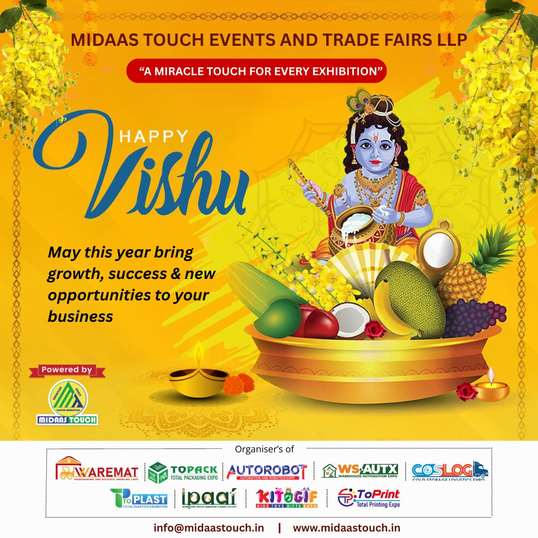 Happy Vishu 🌼
Wishing you prosperity, success, and new business opportunities.
May this year bring growth and strong collaborations.
#HappyVishu #BusinessGrowth #MidaasTouch