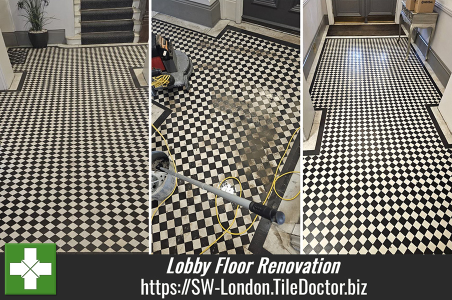 ReeseMackie's tweet photo. Victorian Tiled Lobby Floor Renovated at Richmond Apartment Block - https://t.co/i7IMwZwNGS @ChancellorsEA, #victorianhallway, #victoriantilecleaning, #victoriantilerestoration, #PeriodFeatures, #periodproperty, #Richmonduponthames https://t.co/7QMiLI3UMp