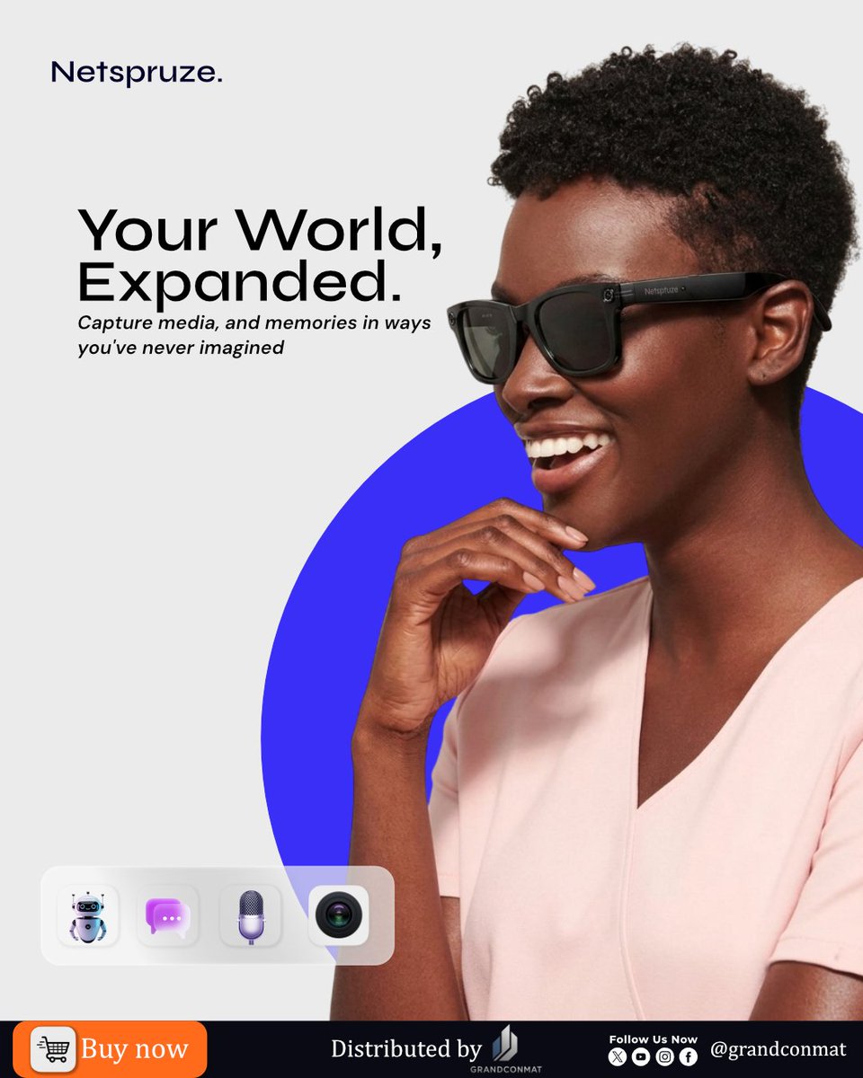 FossibotNigeria's tweet image. Why just see the world when you can interact with it, the Netspruze glasses are making sci-fi more a reality 

#aitools #aiglasses #techgadgets #netspruze #gadgets #chatgbt