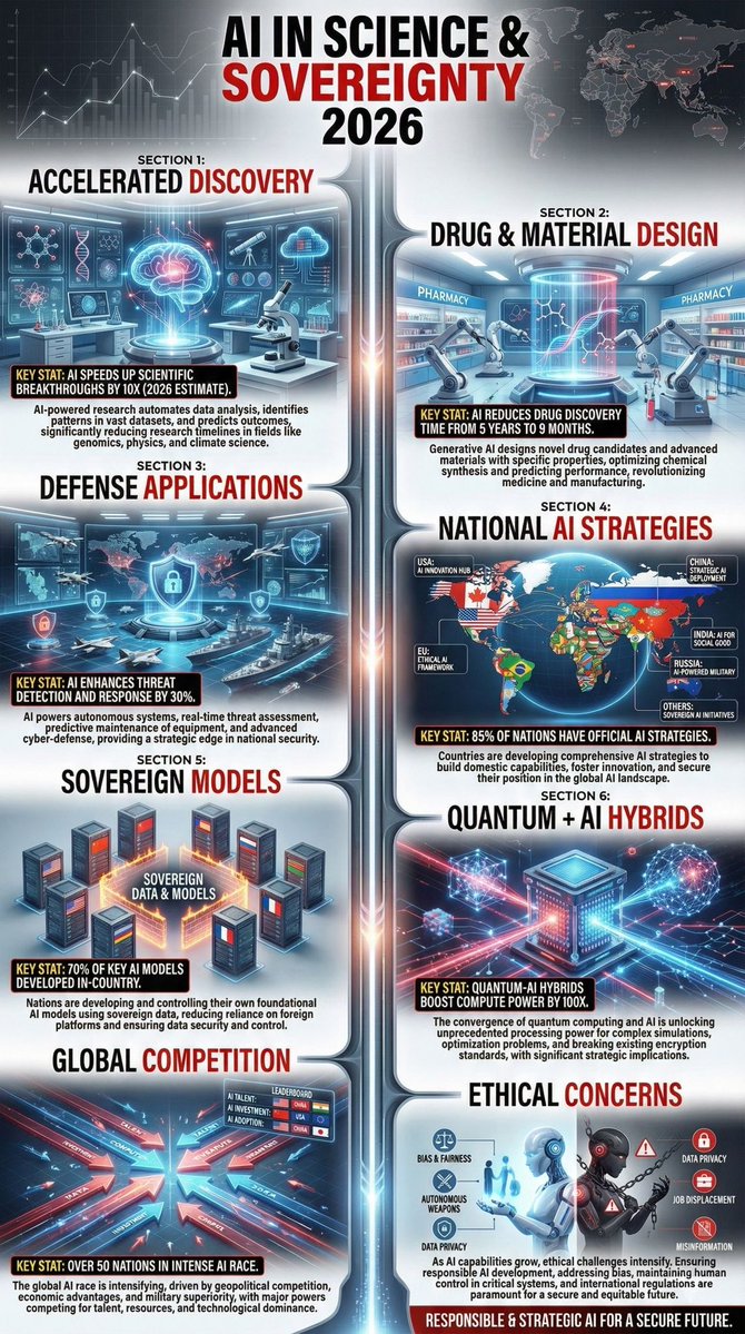 Khulood_Almani's tweet image. 🧠 𝗜𝘀 #𝗔𝗜 𝗿𝗲𝗮𝗹𝗹𝘆 𝗮𝗯𝗼𝘂𝘁 𝗺𝗼𝗱𝗲𝗹𝘀 𝗼𝗿 𝗮𝗯𝗼𝘂𝘁 𝘀𝗼𝘃𝗲𝗿𝗲𝗶𝗴𝗻𝘁𝘆❓

Most people are still focused on:
→ Chatbots
→ Generators
→ Faster models

But that’s not where the real shift is happening.

Save this 🔖

🎯 1️⃣ 𝗧𝗵𝗲 𝗿𝗲𝗮𝗹 𝘀𝗵𝗶𝗳𝘁
AI is no