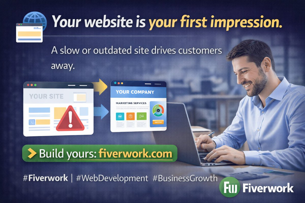 fiverwork5's tweet image. 🌐 Your website is your first impression. A slow or outdated site drives customers away.

Get professional website development to boost performance and conversions.

👉 Build yours: fiverwork.com

#Fiverwork #WebDevelopment #BusinessGrowth