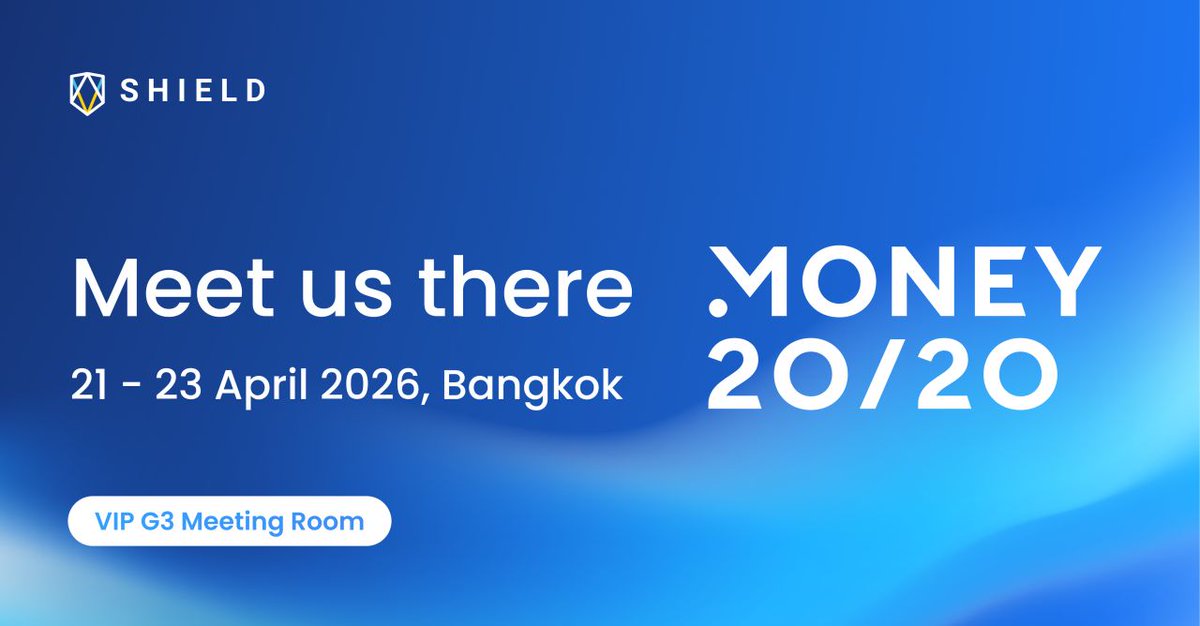 shieldfraud's tweet photo. We're excited to announce that #SHIELD will be at @money2020 Asia as an official sponsor.

If you're attending, come by and say hello to us at our VIP G3 Meeting Room. We’d love to connect, exchange ideas, and meet fellow builders across the ecosystem 👋

See you there!
#Bangkok https://t.co/Z1hTZkytz0